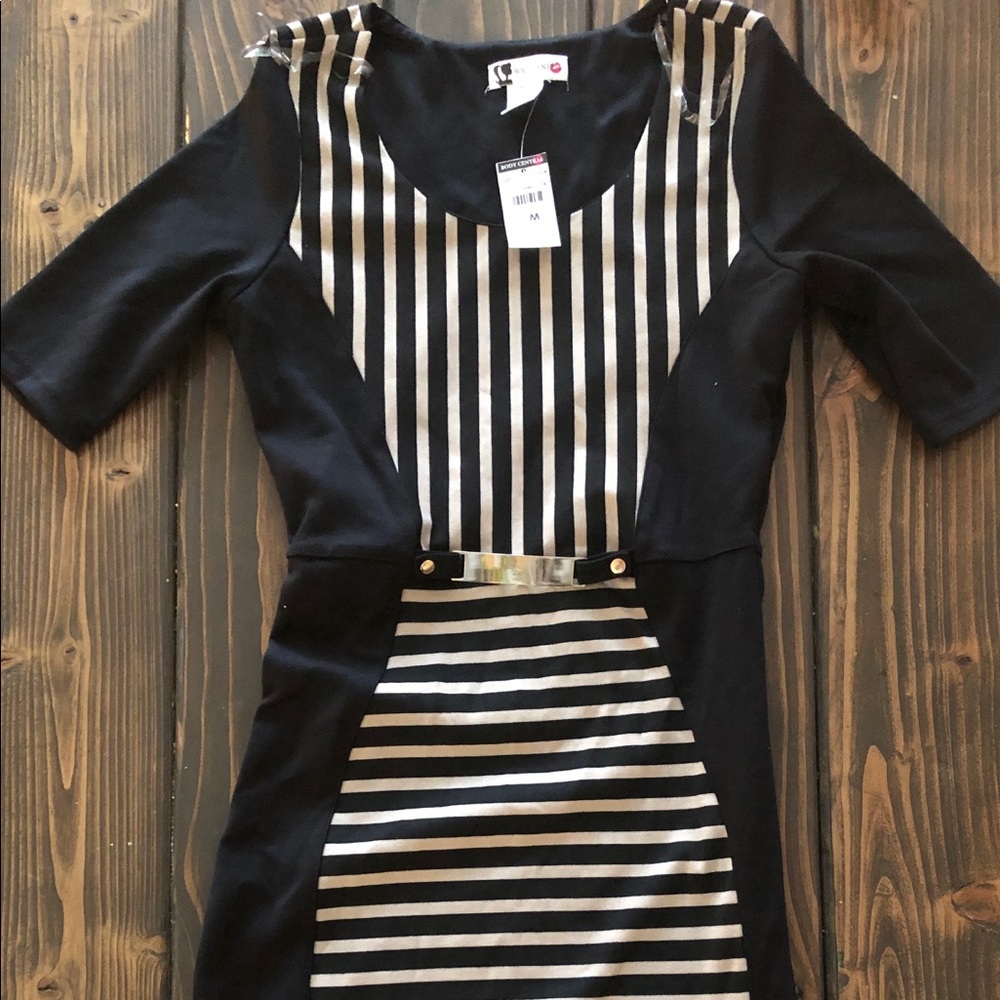 Striped belted dress